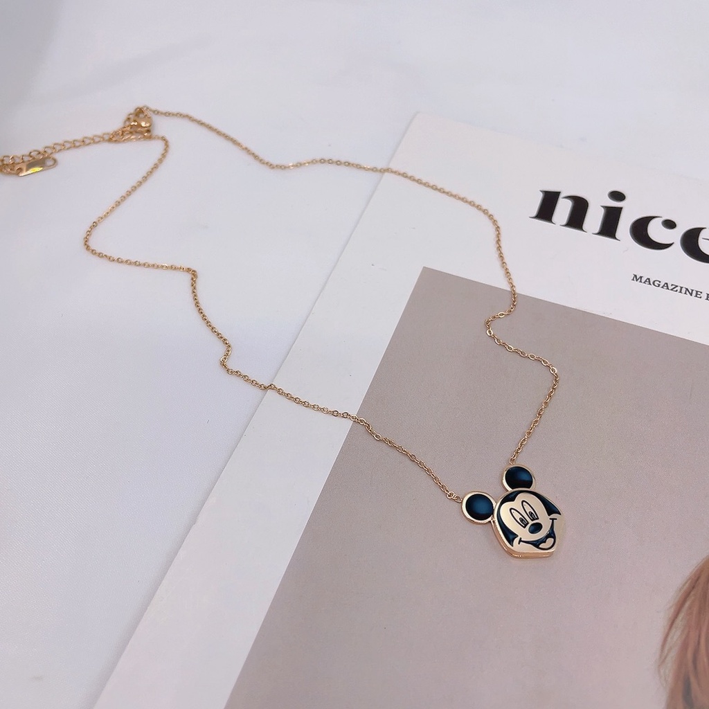 Dây chuyền thép titan mạ vàng hồng 18K thiết kế đơn giản cá tính hợp thời trang cho nữ