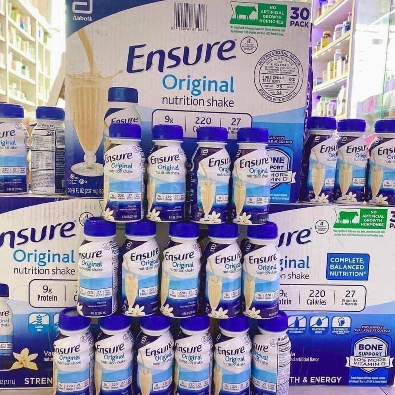 💚🍀  Thùng 16 chai 24 chai & 30 chai sữa ENSURE Vanilla của Mỹ 🍀💚