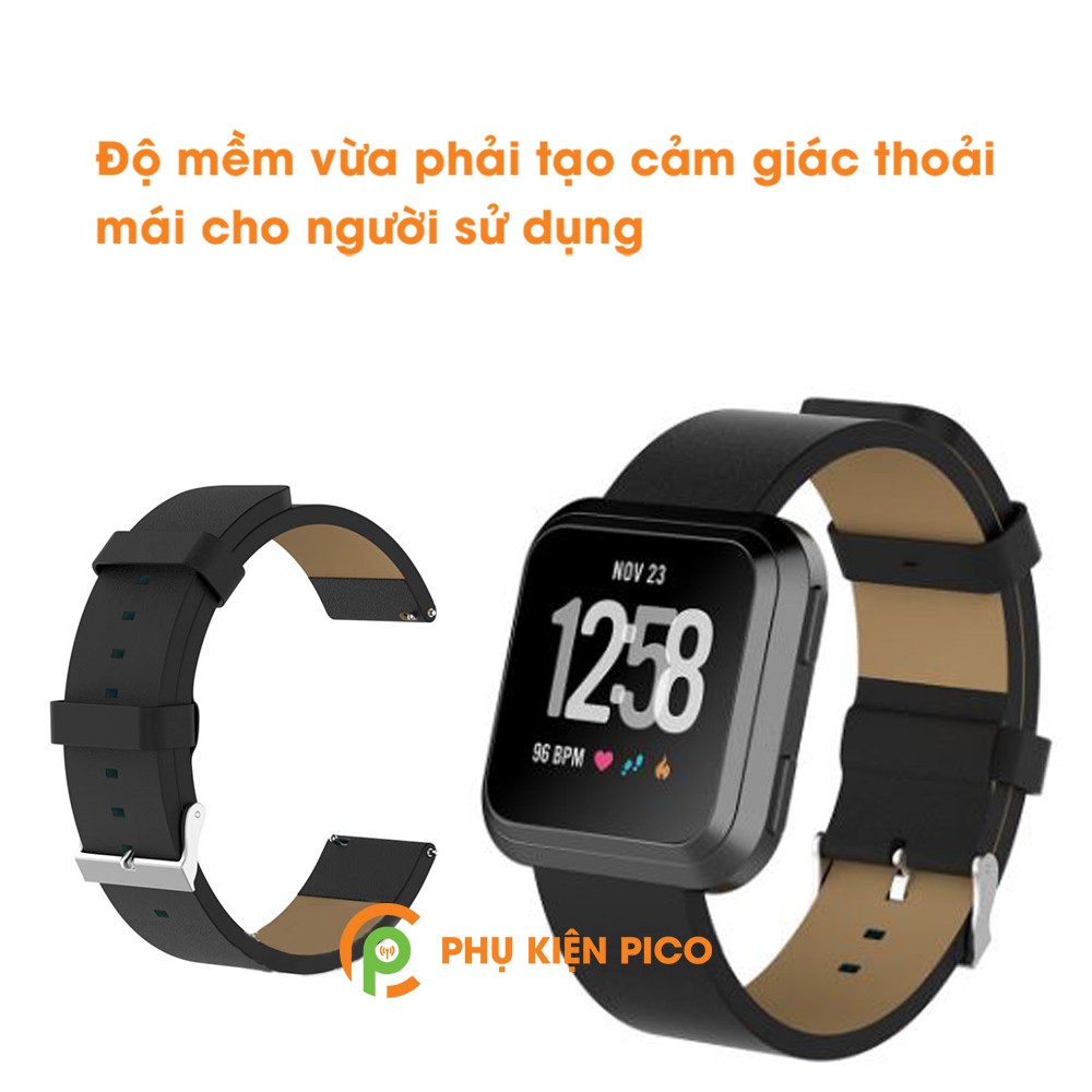 Dây da đồng hồ Fitbit Versa da bò cao cấp