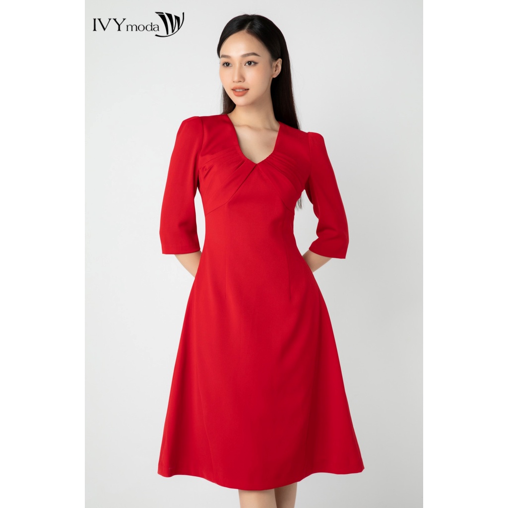 Đầm lụa dáng chữ A IVY moda MS 48B9021