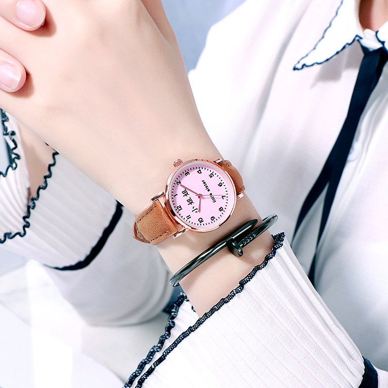 HIPSTER Đồng Hồ Đeo Tay Kiểu Dáng Đơn Giản Phong Cách Hàn Quốc Cho Nữ