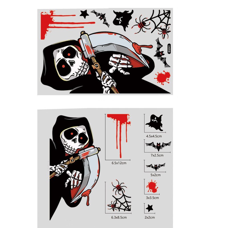Đề Can Dán Tường / Cửa Sổ Trang Trí Chủ Đề Halloween