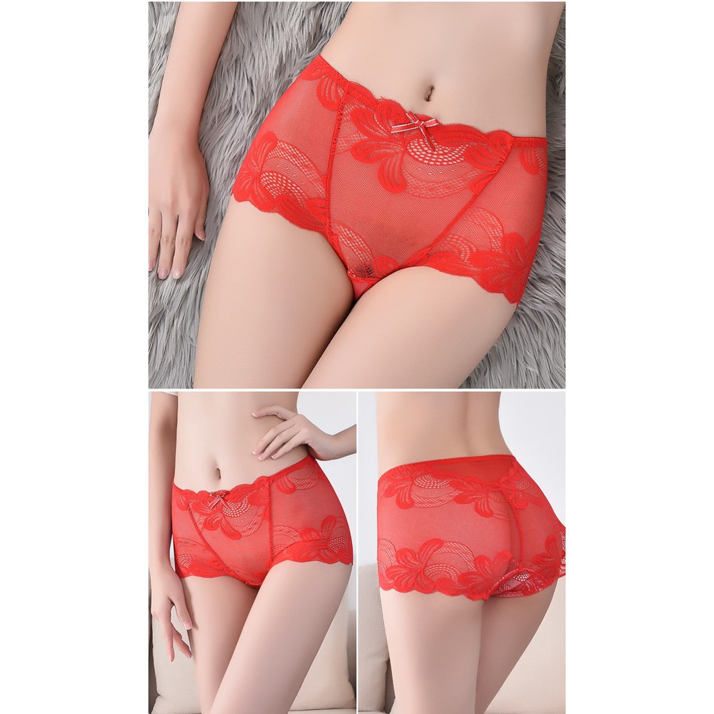 Quần lót nữ ren lưới mềm mại cạp cao thoải mái thoáng khí gơi cảm-Quần lót nữ ren kháng khuẩn sexy  -FLQ64 | BigBuy360 - bigbuy360.vn