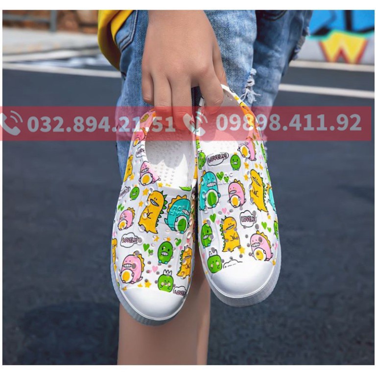 giày nhựa cho bé các chú khủng long mẫu mới tặng thêm 2 sticker