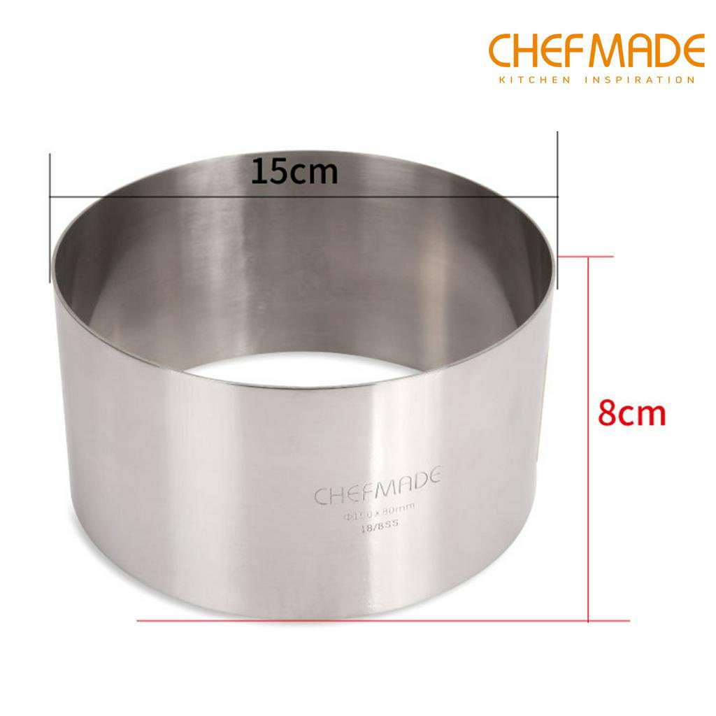 Khuôn làm bánh CHEF MADE WK9311/ WK9312/ WK9313 hình tròn 3 kích thước 4-6-8" bằng thép không gỉ