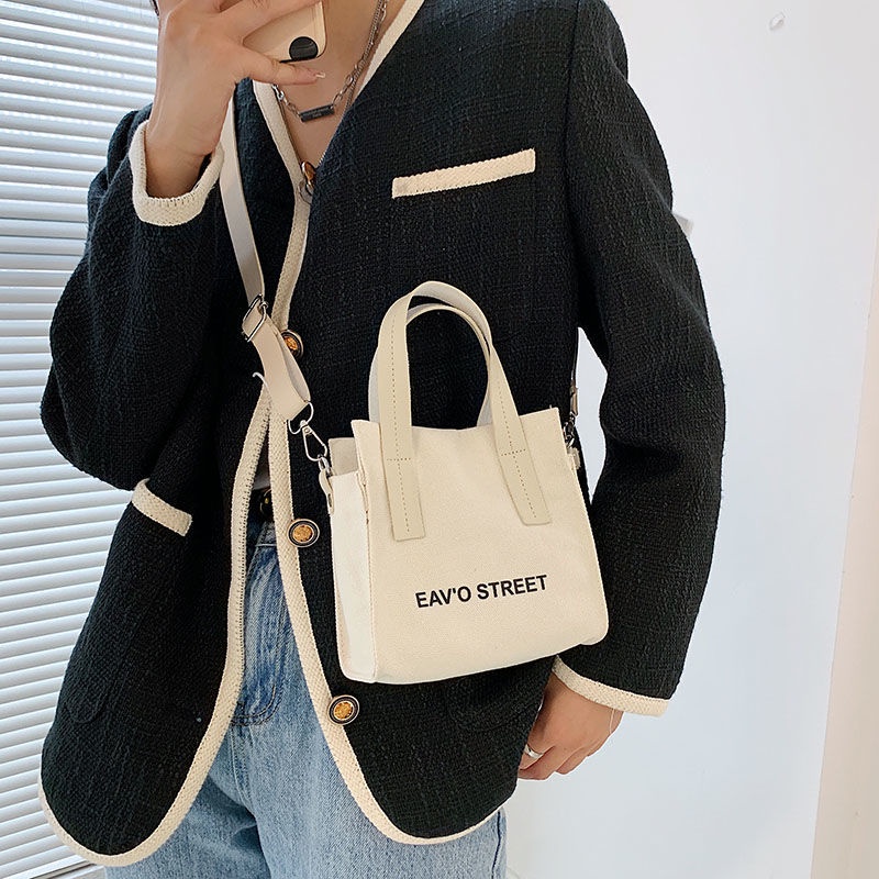 Túi Xách Canvas Màu Sắc Đơn Giản Thời Trang 2022 Cho Nữ