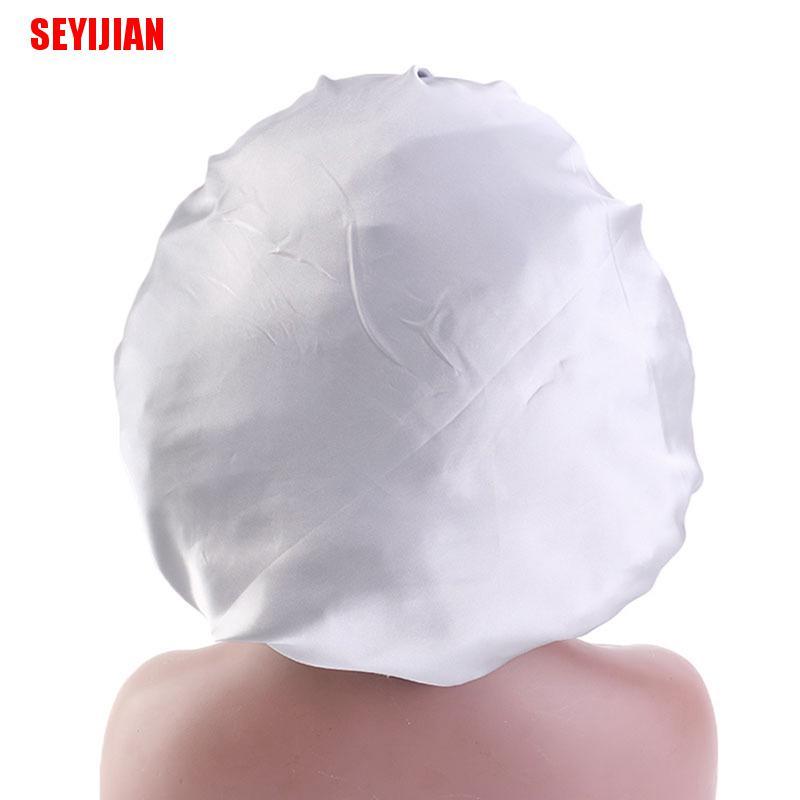 (SEY) Mũ Trùm Tóc Bằng Satin Bản Rộng Có Thể Điều Chỉnh