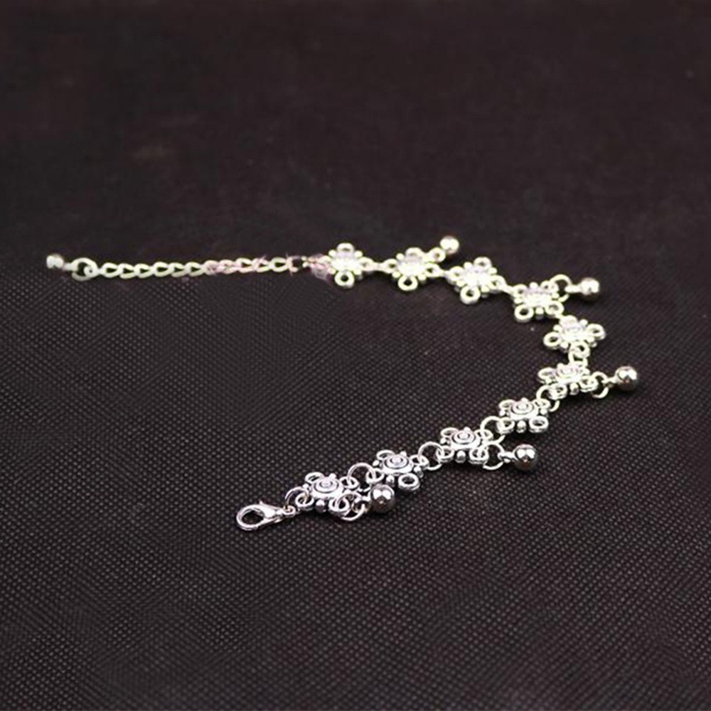 Vòng chân kim loại đính đá hình giọt nước | BigBuy360 - bigbuy360.vn