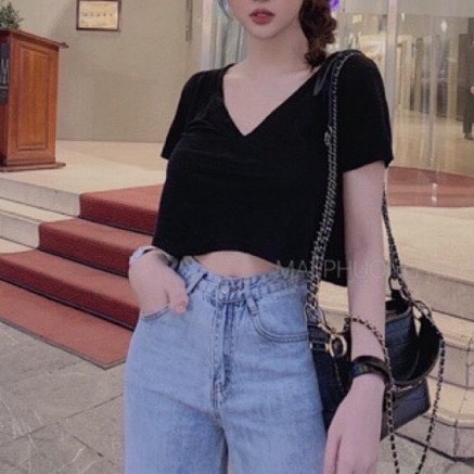 Áo croptop 🍓🍓 thun cổ tim