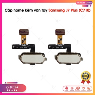 Cáp Phím Home kèm Vân Tay Samsung J7 Plus / C710 Zin Bóc Máy Màu Trắng