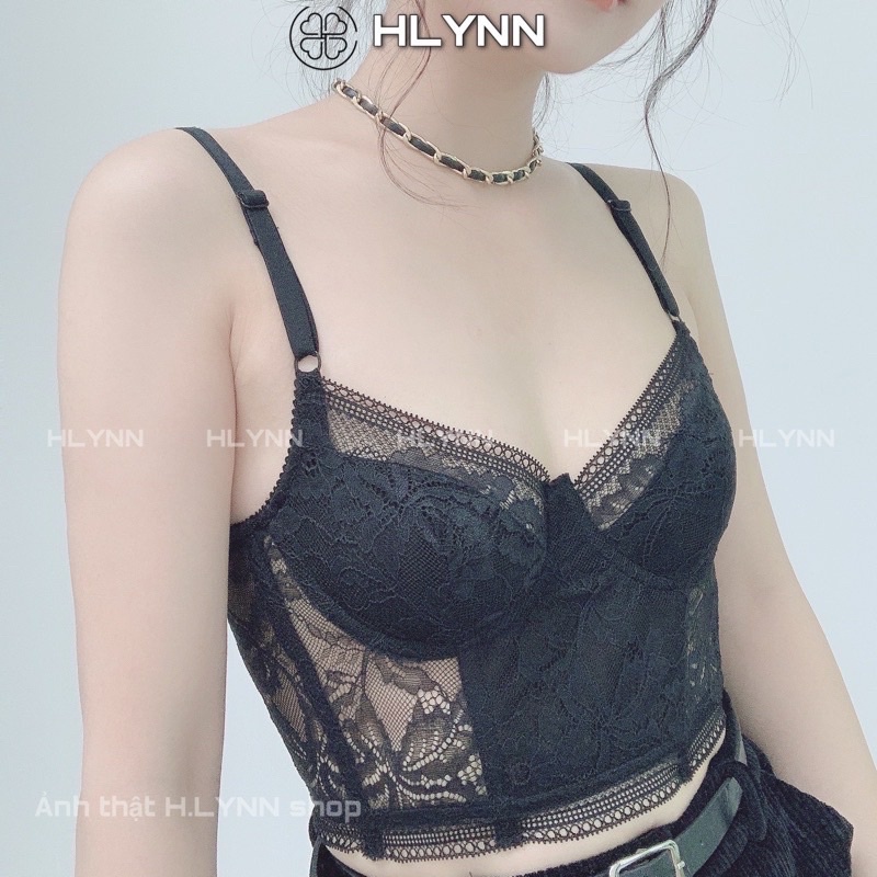 Áo corset ren đen co dãn m178