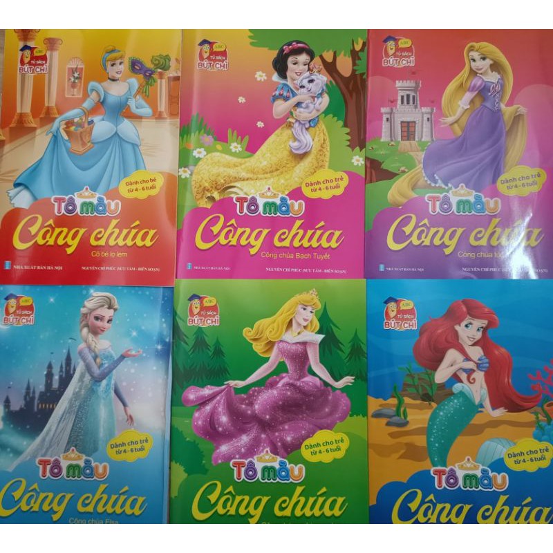 combo 6 quyển tập tô công chúa