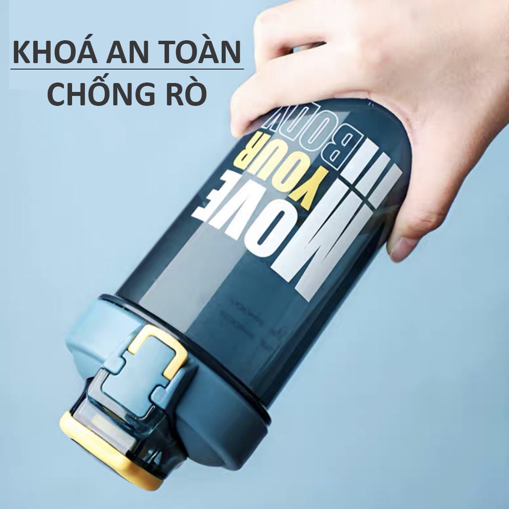 Bình nước thể thao 800ml bằng nhựa cao cấp an toàn sức khỏe shaker tập gym 3 màu sắc unisex Harry's Bottle