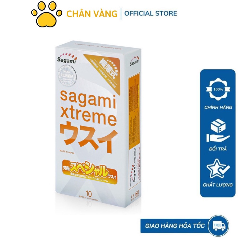 Bao Cao Su Siêu mỏng 10 chiếc Sagami Xtreme Super Thin - Nhật Bản