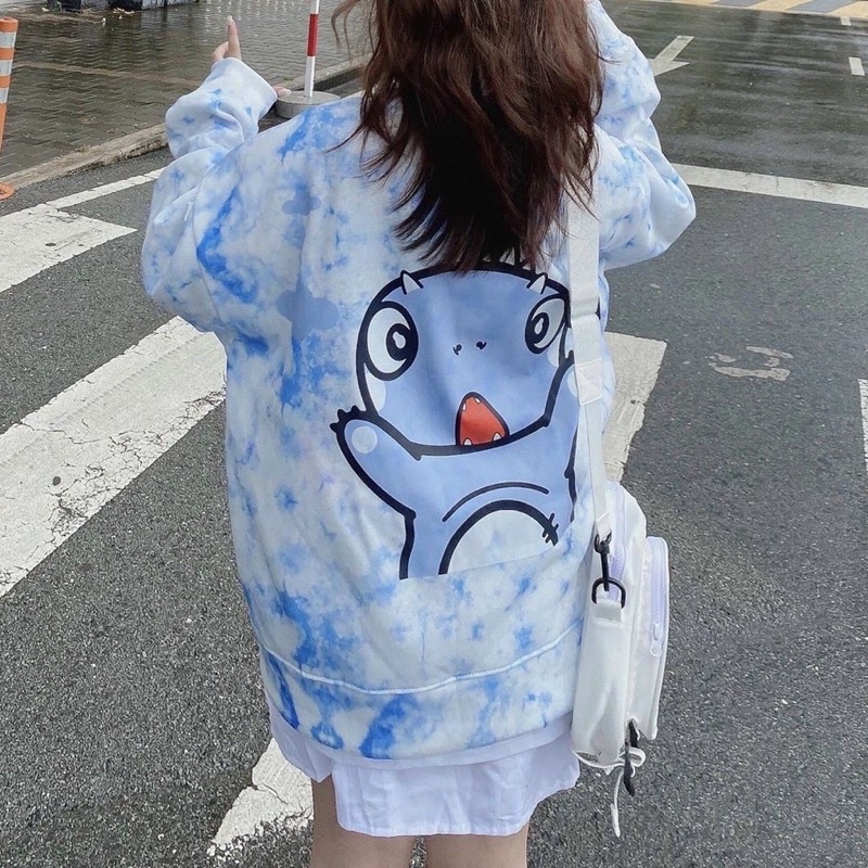 [ RẺ VÔ ĐỊCH]Áo khoác bomber khủng long xanh in 5d ko nhòe from to unisex nam nữ mặc, màu Xanh mint