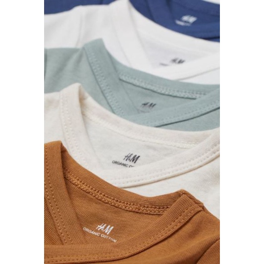 Set 5 bodysuit dài tay bé trai Hm auth