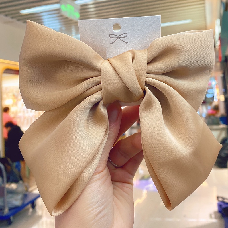 Kẹp Tóc Hình Chiếc Nơ Siêu Xinh - Kẹp Tóc Phối Nơ Bản To Vải Satin Cao Cấp Hàn Quốc