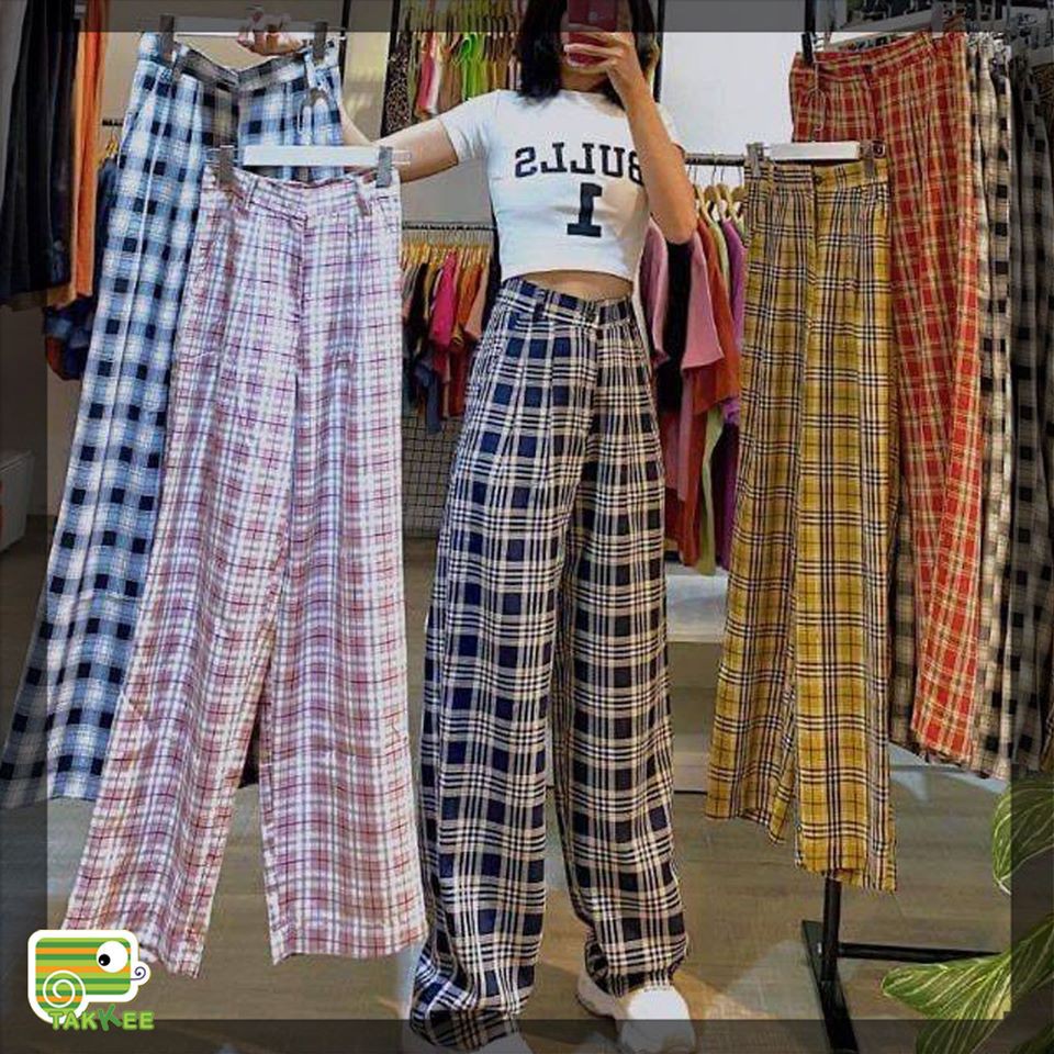 QUẦN KẺ ỐNG RỘNG PHONG CÁCH TRẺ TRUNG