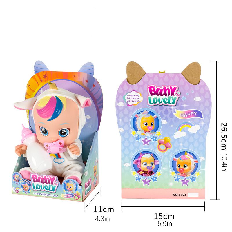 Đồ chơi búp bê em bé khóc ngạc nhiên hoạt động bằng điện bằng silicone phù hợp làm quà tặng cho bé