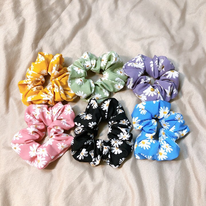 [Mã FAST10KT4 giảm 10K đơn bất kỳ] Lẻ/Set Khăn Turban Bandana + Cột Tóc Scrunchies Lụa Hoa Cúc Siêu Xinh - Vani Store