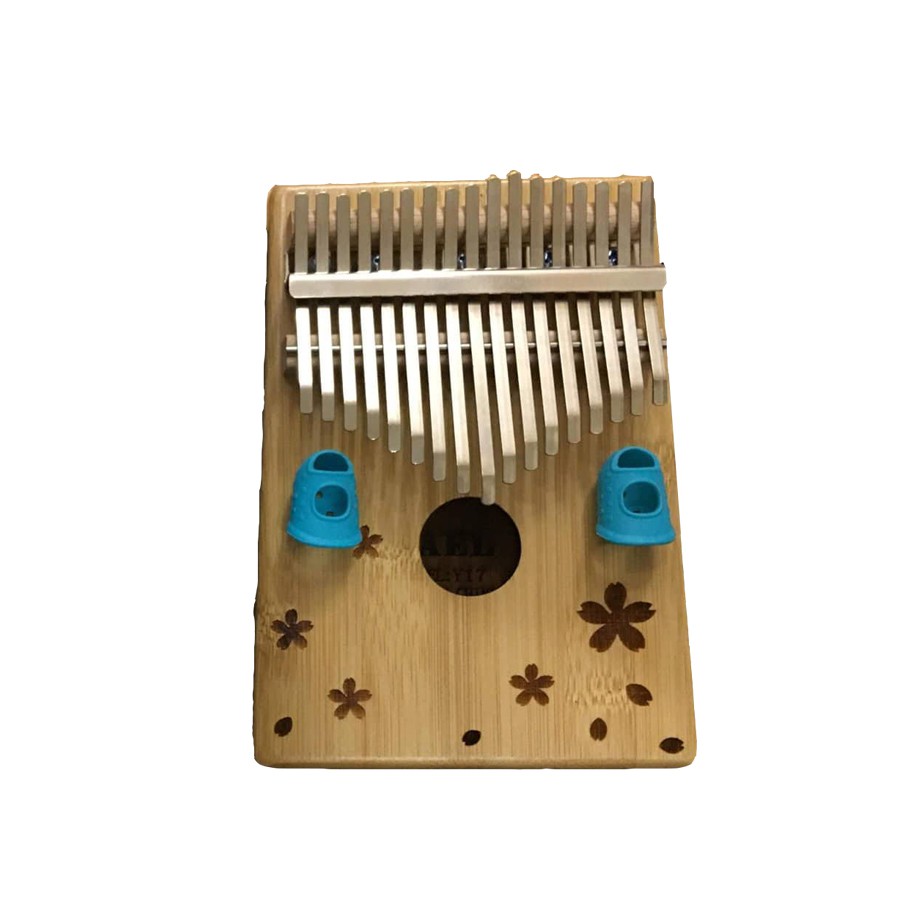 Đàn Kalimba 17 phím Gỗ Mahogany Yael Gỗ Tròn Hoa Tặng Kèm Harmonica 24 Lỗ Màu Ngẫu Nhiên - HÀNG CÓ SẴN