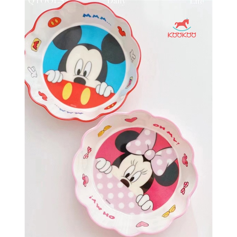 Tô Chén Ăn Dặm Cho Bé Disney Mickey Elsa Bát Ăn Dặm Bát Gốm Sứ Cao Cấp Hình