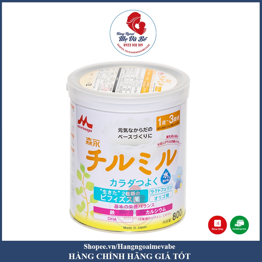 Sữa Morinaga, sữa bột cho bé Nhật Bản 800g [Date T12/2021 - 2022]