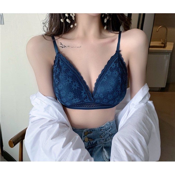 Áo Bra Ren Hoa Dây Mảnh Gợi Cảm, Áo Lót Nữ Mút Mỏng Nhẹ Sexy [Ảnh Chụp Thật] - OB006