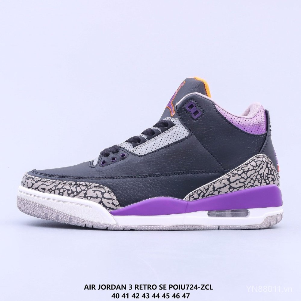 Giày bóng rổ Air Jordan 3 bằng da phong cách retro