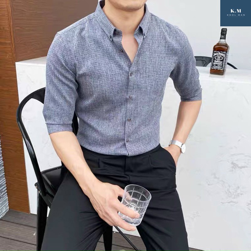 Áo Sơ Mi Nam Dài Tay VẢI ĐŨI Cao Cấp, Sơ Mi Nam Hàn Quốc Công Sở Chất Vải Đũi Bền ĐẸP, Thoáng Mát | BigBuy360 - bigbuy360.vn