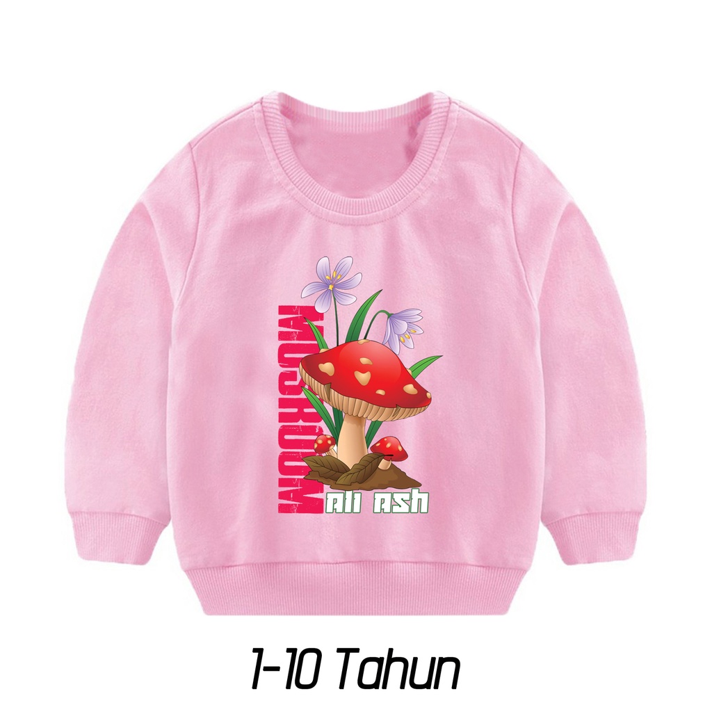Áo Sweater Cotton Lông Cừu In Hình Cây Nấm Cho Bé 1-10 Tuổi