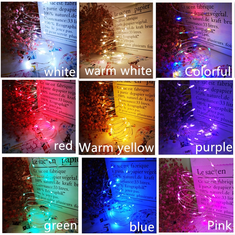 outdoor copper wire string battery USB flower decorative lamp waterproof 5M 50 light