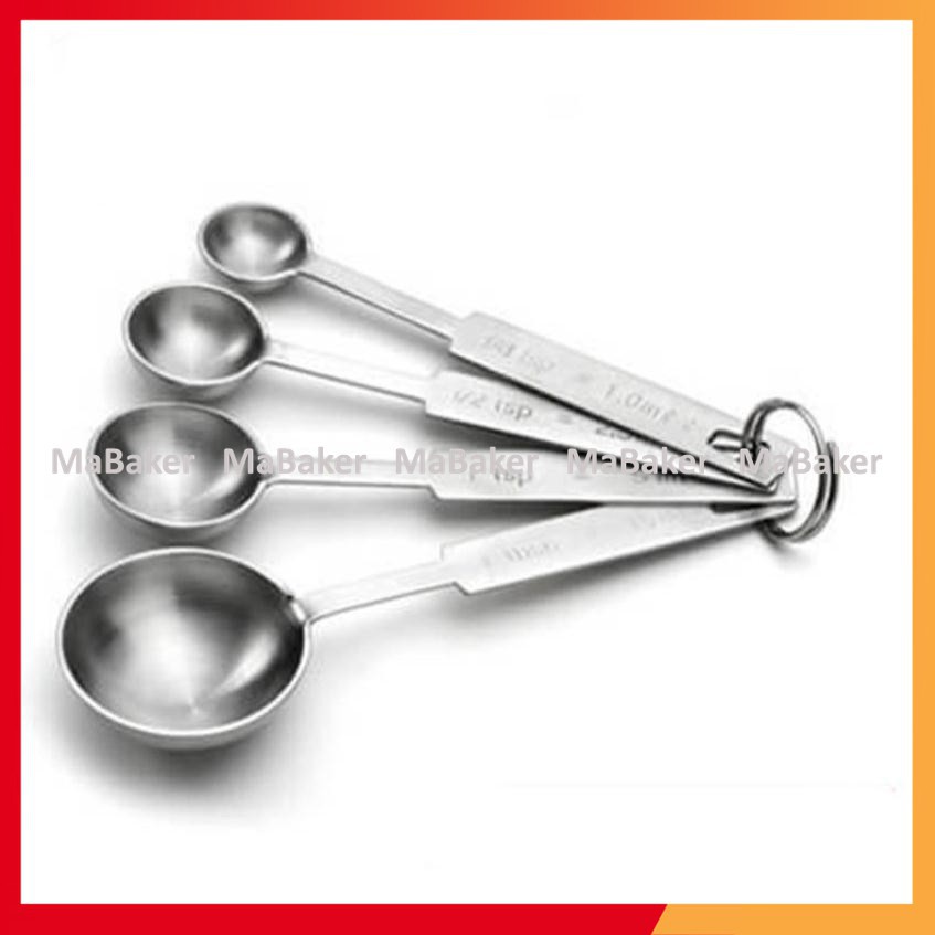 [Freeship] Bộ thìa đong inox cao cấp 4 chiếc - MaBaker