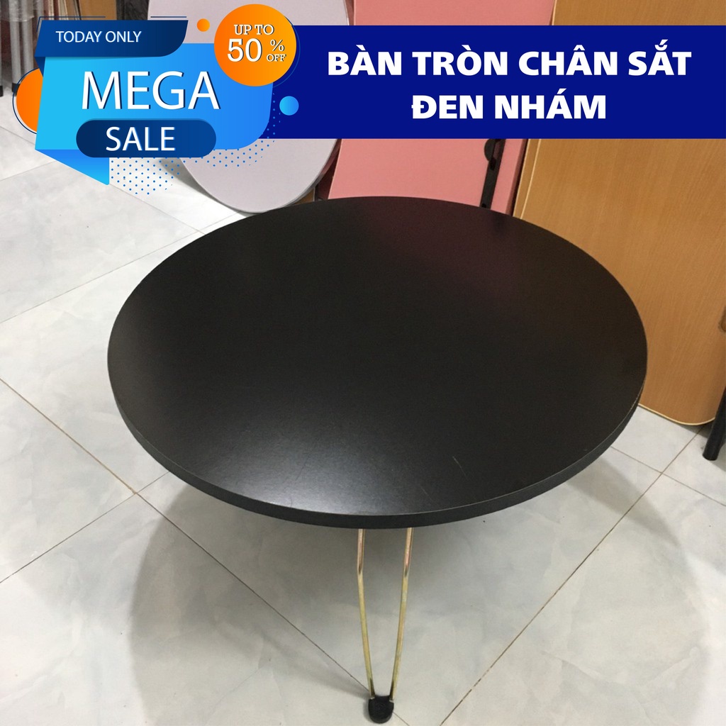 Bàn cà phê, bàn trà trang trí ngồi đọc sách đường kính 60cm màu sắc sang trọng freeship toàn quốc