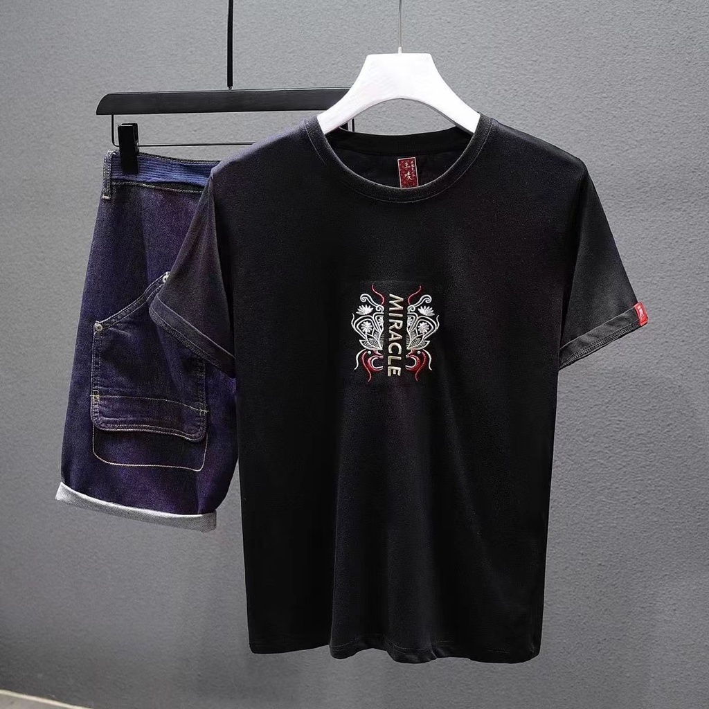 Áo Thun Tay Ngắn Cổ Tròn Màu Sắc Đơn Giản Cho Nam