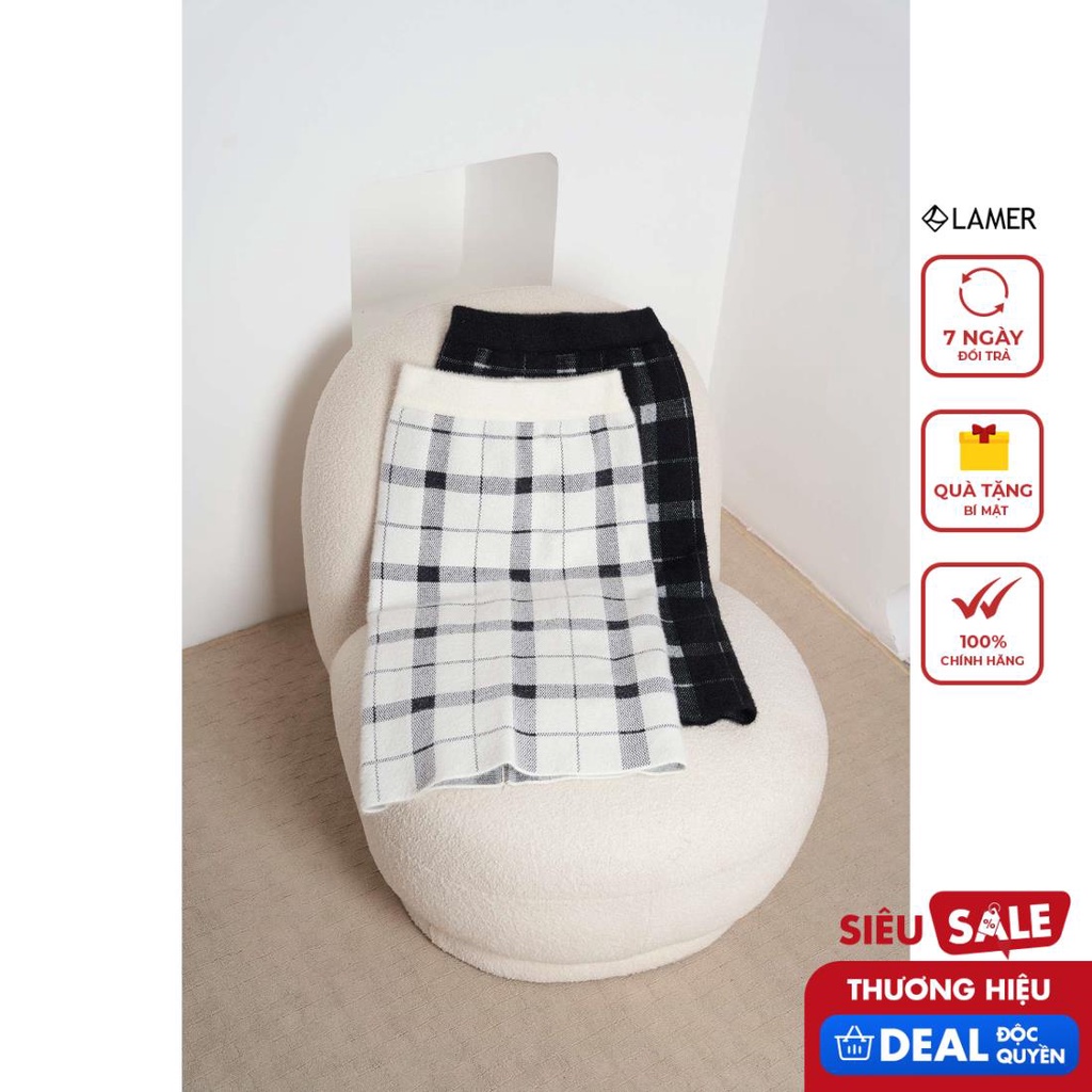 Chân Váy Nữ Len Lông Kẻ Caro By Vientran N62F21T010