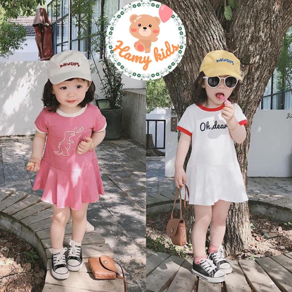 Váy Đầm Minky Mom Chính Hãng Bé Gái Chất Vải Thun Lạnh Tay Ngắn Xòe Đuôi Cá Cho Bé 0-5 Tuổi Dưới 20kg - Hamykids