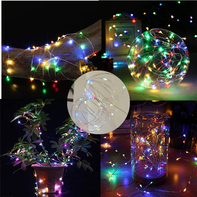 USB Battery Operated Silver Wire String Lights Garland / LED String Wall Lights Fairy Lights  / LED Firefly String Lights Christmas Garland Curtain string lights / Wedding Party Home bar Window decoration light
