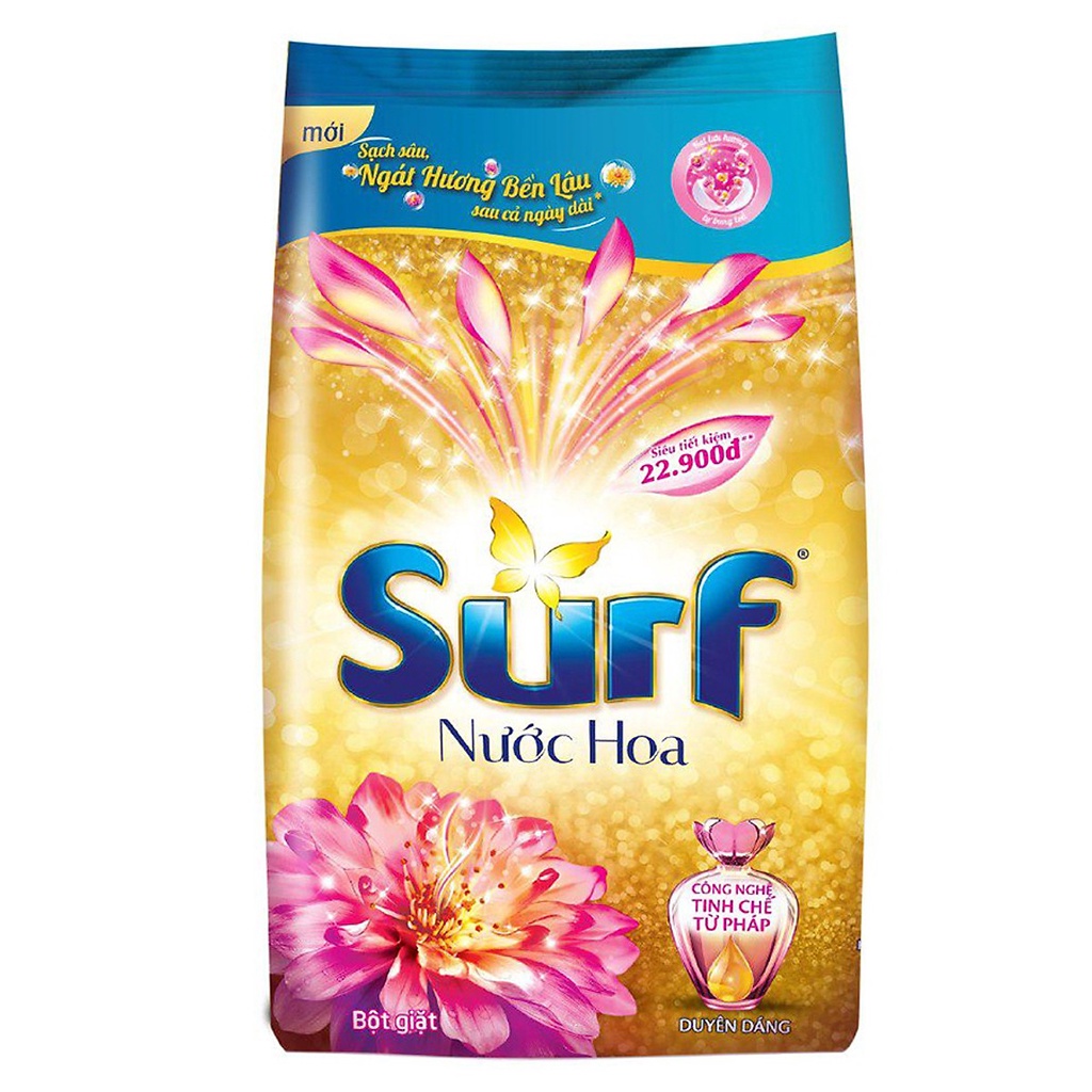 Bột giặt Surf Hương nước hoa Duyên dáng (Vàng) Gói lớn 5.5kg