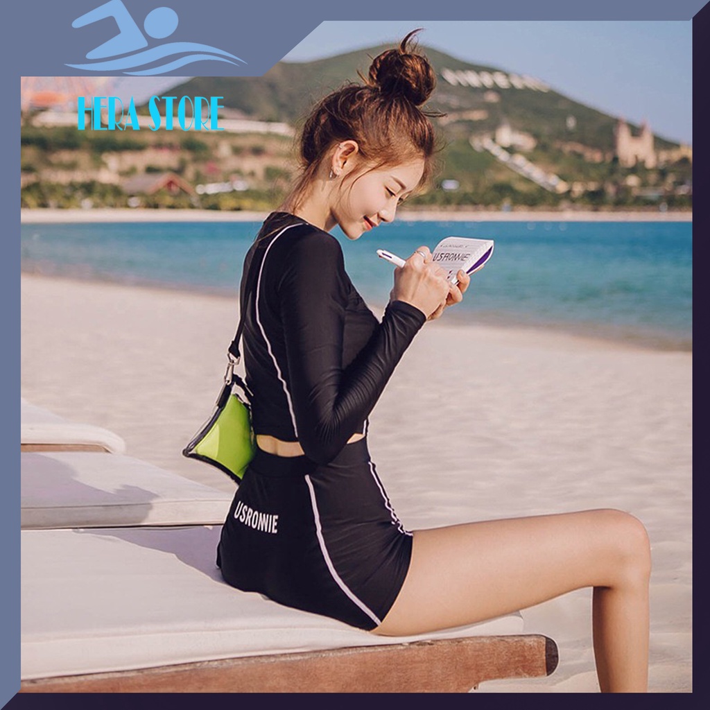 Bộ bikini, quần áo bơi dài tay kín đáo, có sẵn lót ngực STORE HERA BKN03