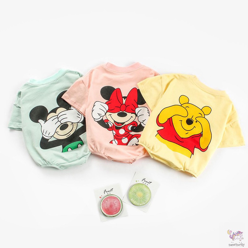 Bộ Áo Liền Quần Ngắn Tay In Chữ Cho Bé Trai Và Bé Gái