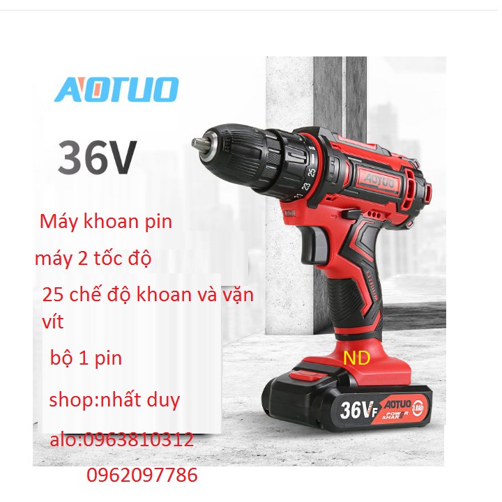 Máy khoan pin 36v 2 pin,máy khoan pin cầm tay 36v 2pin