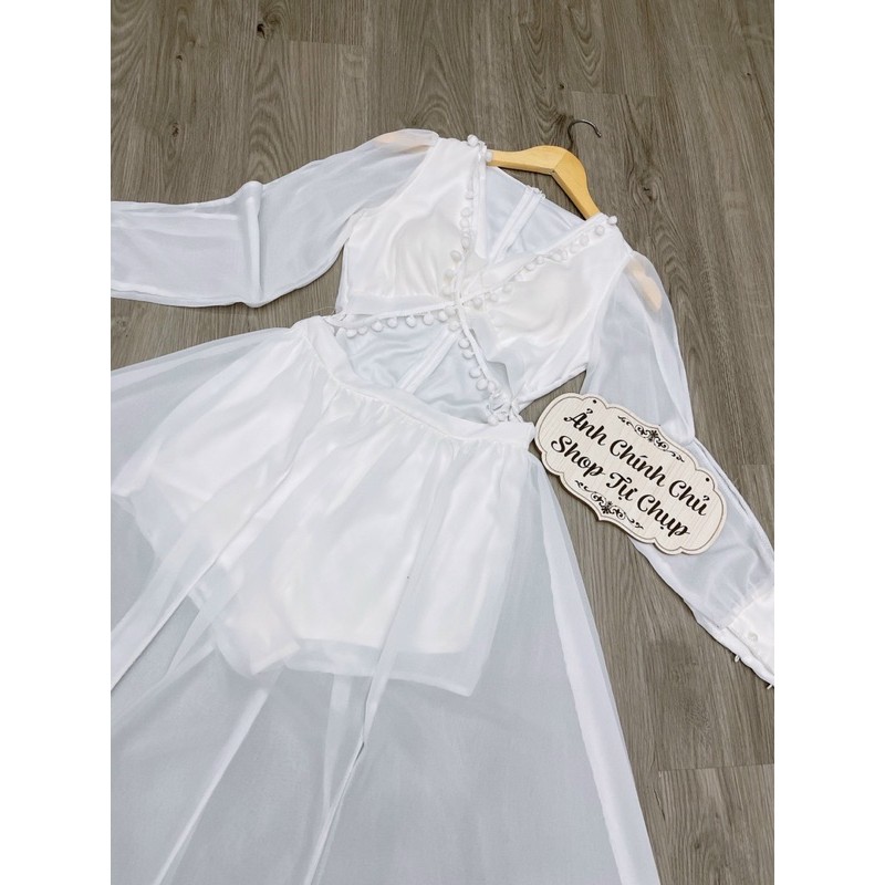 Maxi xẻ tà tua rua dáng xoè 3 màu sống ảo cực chill lên hình siêu xinh sang chảnh