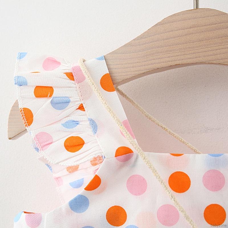 Đầm hai dây cổ vuông tay cánh tiên dáng xòe đáng yêu cho bé gái