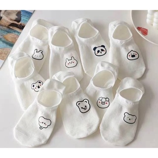 📛 RẺ VÔ ĐỊCH 📛 TẤT CHÂN NGẮN CỔ MÀU TRẮNG HỌA TIẾT ĐƠN GIẢN CÓ NHÁM CHỐNG TUỘT GÓT CHÂN