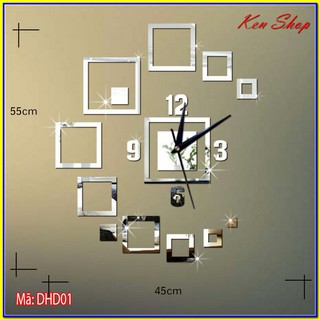 ✴️Đồng hồ dán tường hình học cỡ nhỏ - DHD01