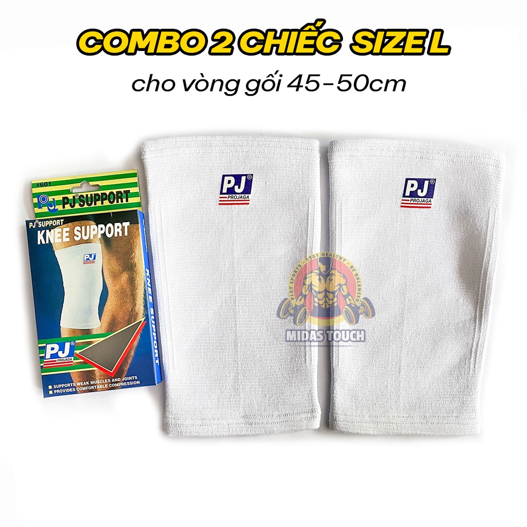 COMBO BỘ 2 BÓ GỐI THỂ THAO PJ 601 (Đen, Kem, Xanh Đen, Trắng, Xám )QUẤN GỐI PJ -BĂNG BẢO VỆ ĐẦU GỐI PJ