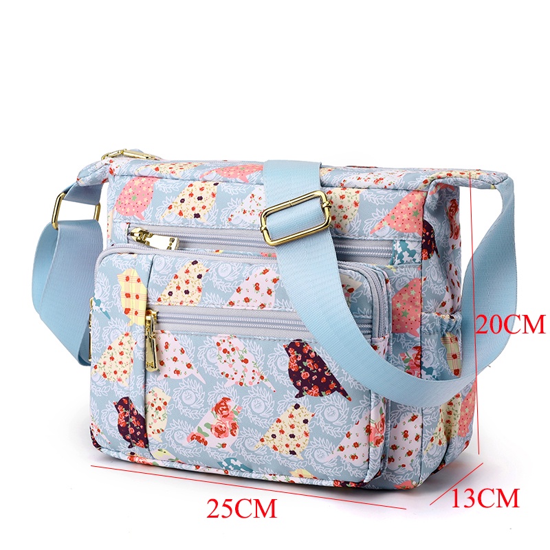 Túi Đeo Chéo Vải Canvas In Họa Tiết Phong Cách Trung Hoa Cho Nữ