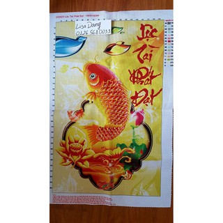 Tranh thêu CÁ VÀNG(đã thêu)73x48cm