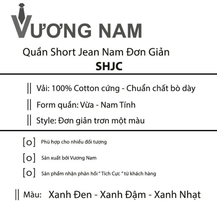 Quần short jean nam đơn giản chất bò dày CÓ SIZE LỚN TỪ 50KG ĐẾN 100KG - VƯƠNG NAM xịn